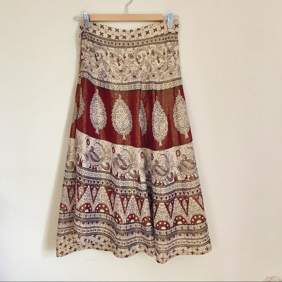Vintage 70’s boho lurex wrap skirt - Picture 3 of 9